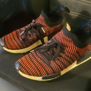 Adidas Red and Black Knit Sneakers